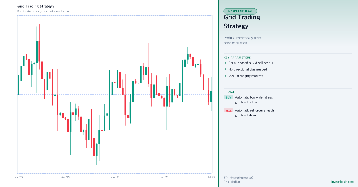 Grid Trading Chart with key parameters and signals - bright