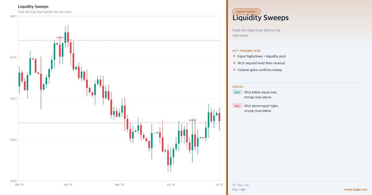 Liquidity Sweeps on a chart with key parameters and Signals clarified